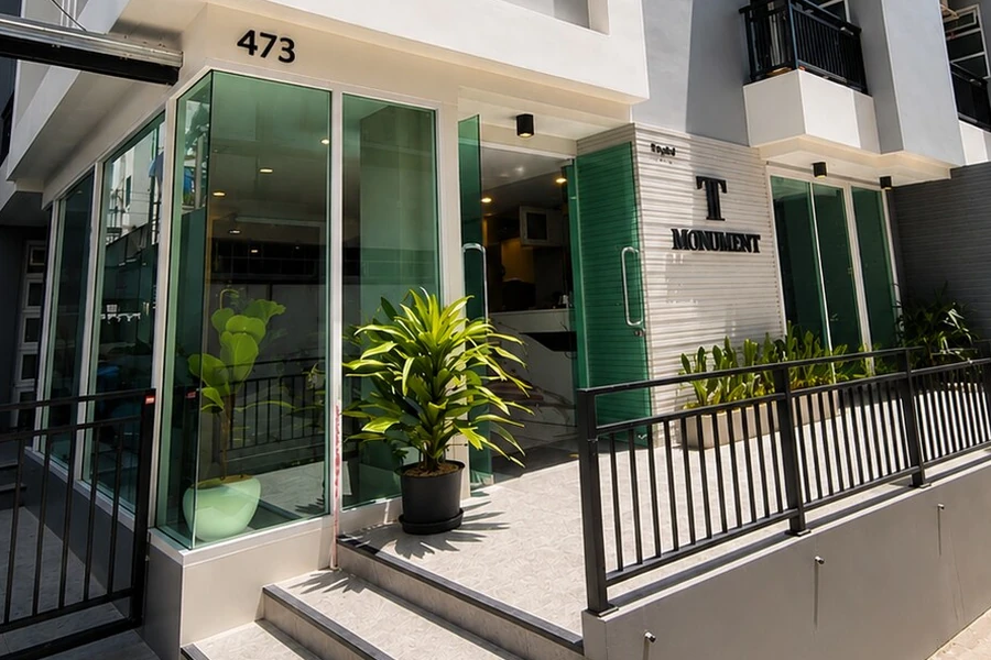ภายนอก อพาร์ตเมนต์ 1 ห้องนอน 1 ห้องน้ำส่วนตัว ขนาด 24 ตร.ม. – ประตูน้ำ